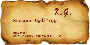 Kresser György névjegykártya